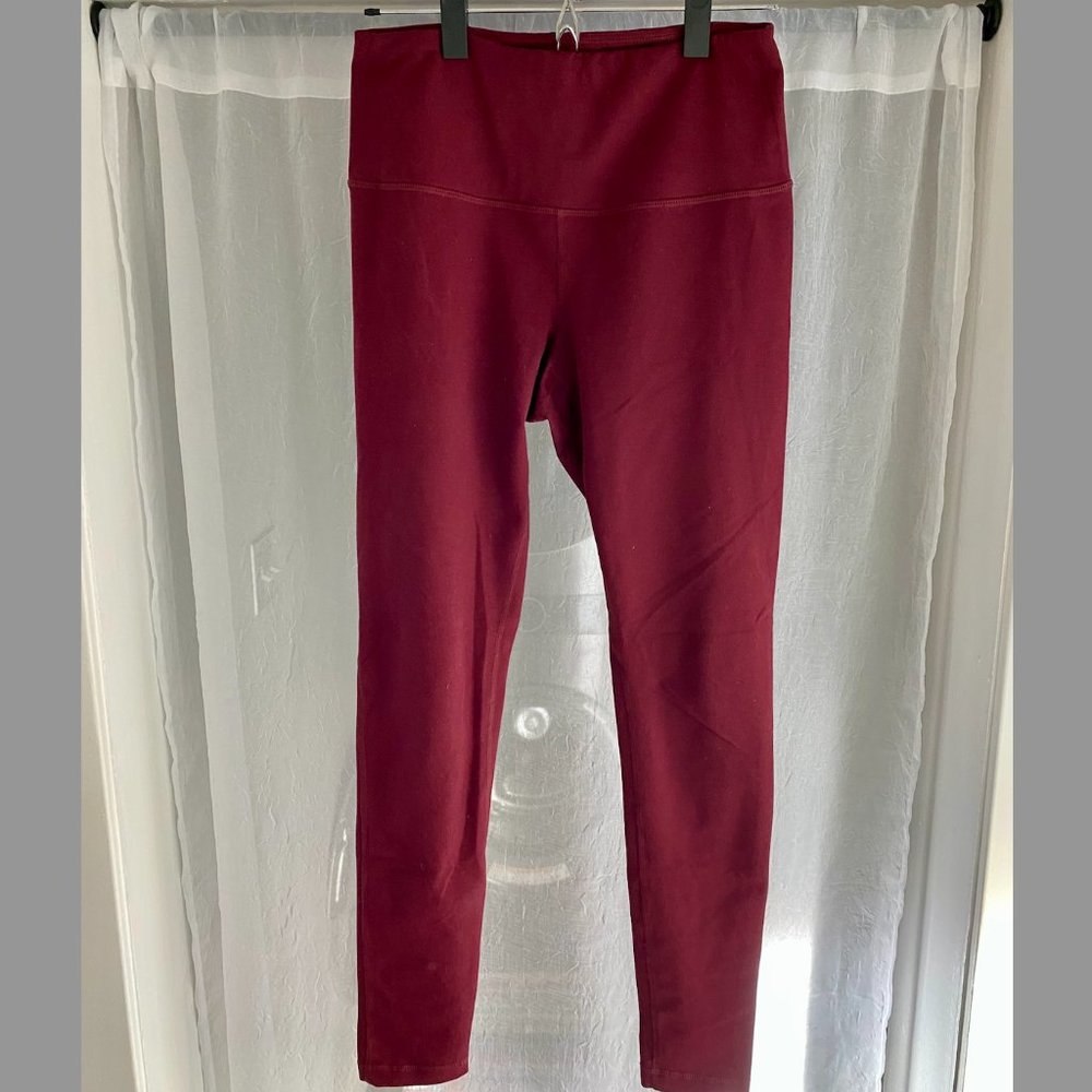 Zella dark red high waisted full length women's M tights